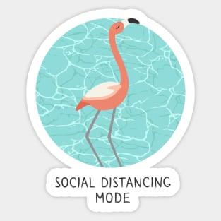 Social distancing mode by pink flamingo Sticker